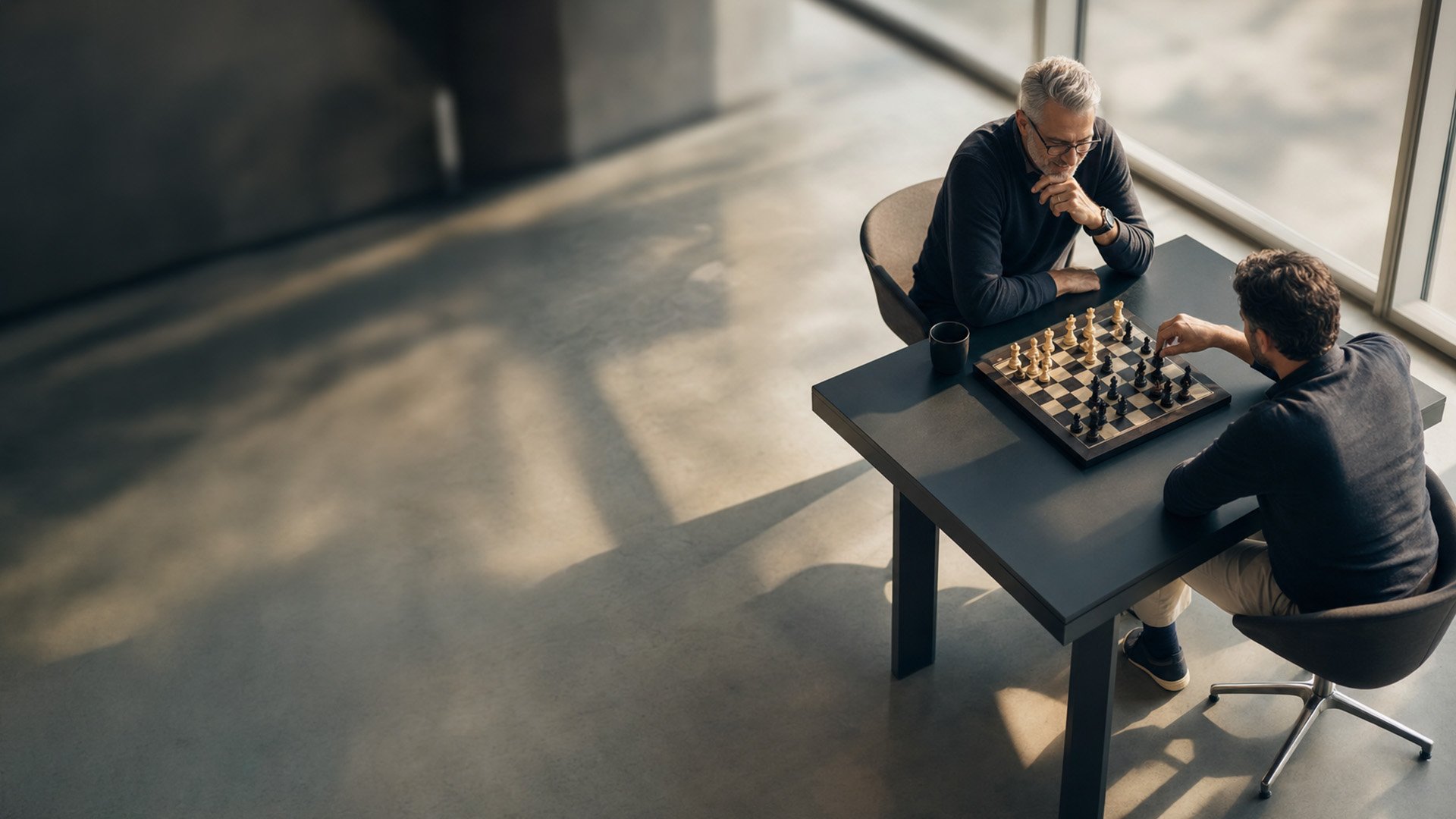 Generated image of two business professionals playing chess